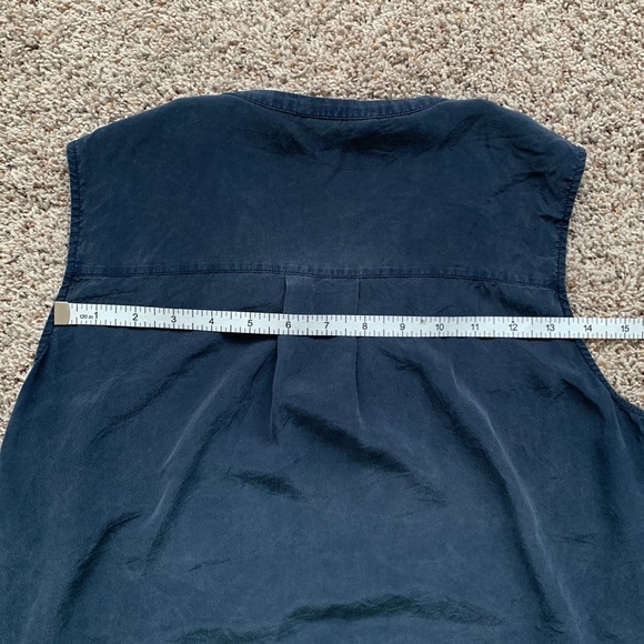 Vince Silk Colour Block Button Up Sleeveless Blouse - Picture 8 of 11